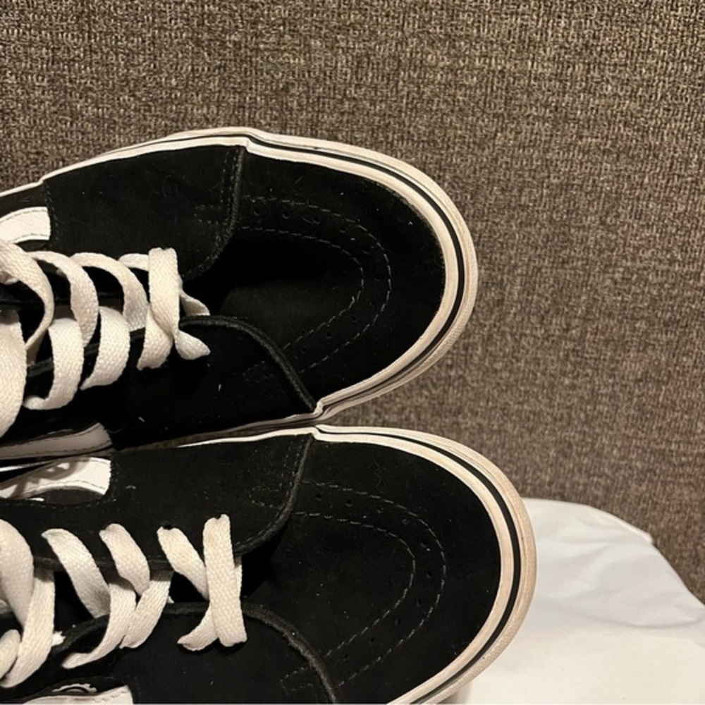 VANS Sk8 Hi Peace Paisley‎ Black White High Top Suede Sneakers Mens Size 8 - Picture 4 of 7